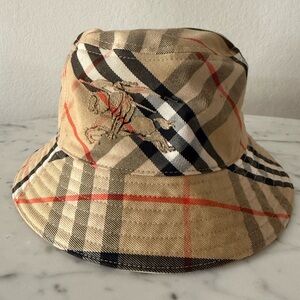 Burberry Beige and Black Check Hat